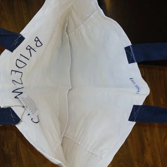 NWT Rae Dunn Large Canvas Cotton Tote - Picture 2 of 4